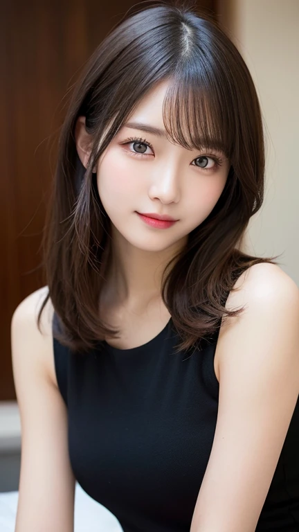 finely, High resolution, high quality、完璧なダイナミックな構shape, Beautiful and beautiful eyes, Medium Hair, Small breasts、Natural color lip,Kamimehibuya、20-year-old girl、1 person、Clear Skin、Shiny Hair、Tabletop, 最high quality, shape, Very detailed, finely, High resolution, 8k、The correct state of the human body、Cute pose,short hair,Beautiful legs,Perfect beautiful face,KPOP idol faces,smile,、Use cool and dark colors、Use eye-catching accent colors。
