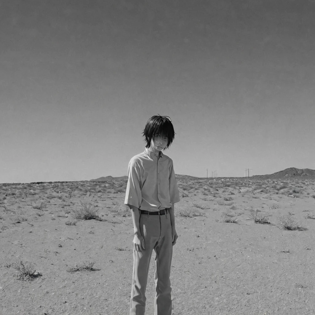 lost in the desert (anime), bizarre scenario, Junji Ito, Yusuke Murata, black and white, 8k, anime, horror