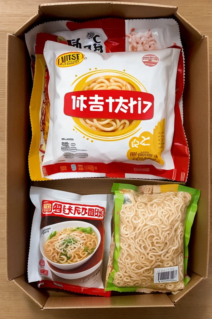A box full of instant noodles,Japanese pattern