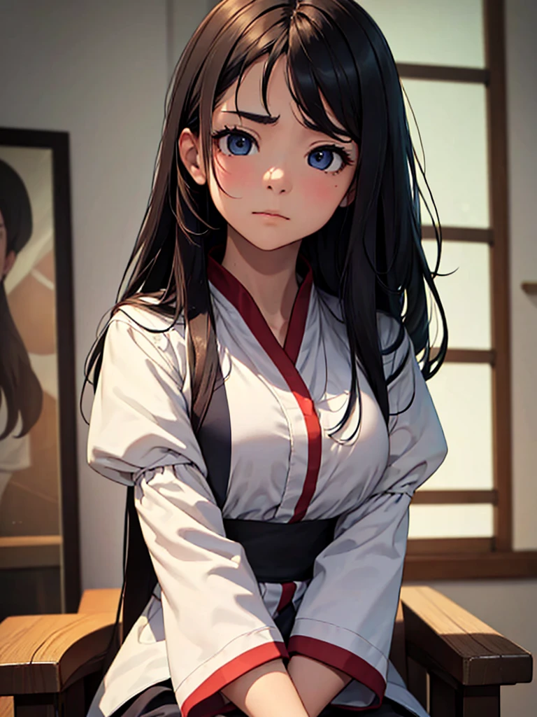 (masterpiece、top-quality、hight resolution), A man sits in a dimly lit room, looking shocked and wide-eyed as he recognizes the woman standing before him. She is dressed as a call girl, her face showing a mix of surprise and embarrassment, realizing she has been recognized. The moment captures the instant the man's realization hits, focusing on their facial expressions and body language.