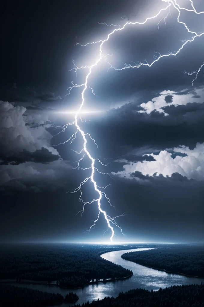 black back ground that has realistic white lightning bolts and says L u c k i with realistic rain