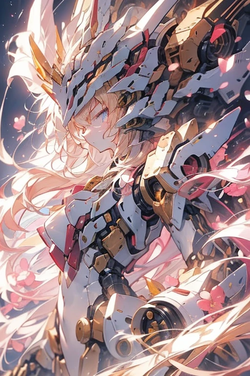 masterpiece long Blonde high school girl tall whole body Serious face Mechanical Battle Suit