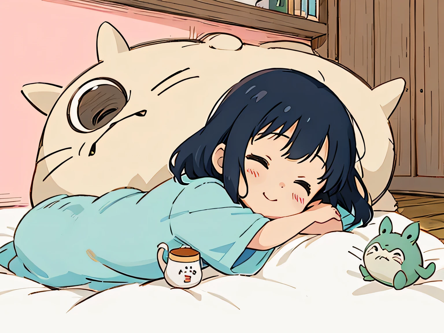 hayao Miyazaki、Kawaii Design, most beautiful girl ever、Chibi, afternoon nap, best smile, Totoro bed