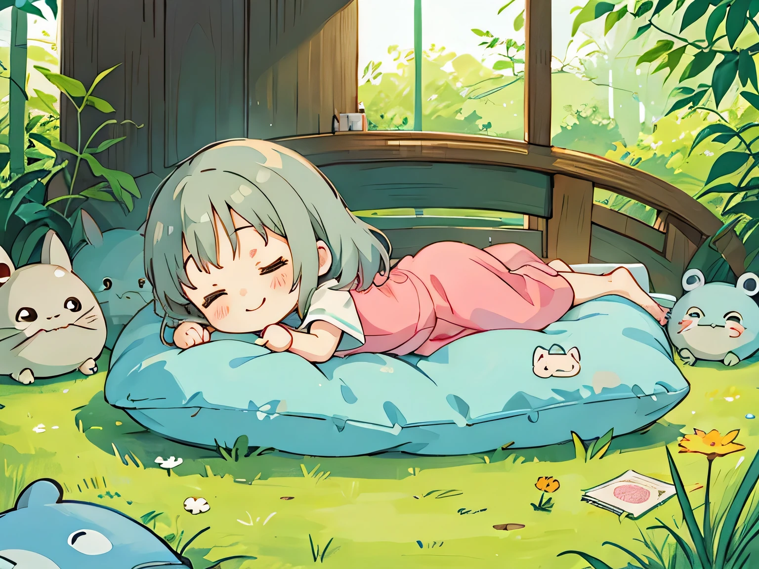 hayao Miyazaki、Kawaii Design, most beautiful girl ever、Chibi, afternoon nap, best smile, Totoro bed