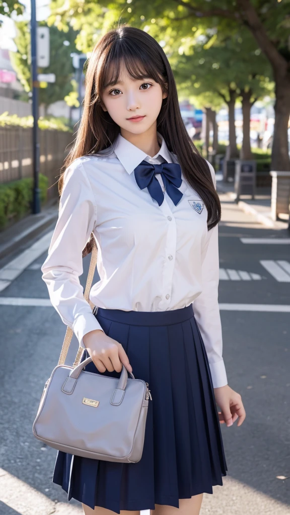 18-year-old、woman、Japanese Idols、Real、Real Photo、high resolution、4K、8K、School、uniform、career woman、Slender、