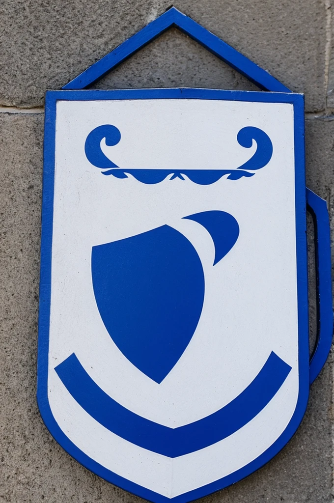 Crea un escudo de futbol blanco con azul