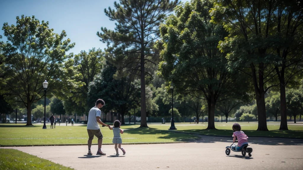 people playing with their in the park