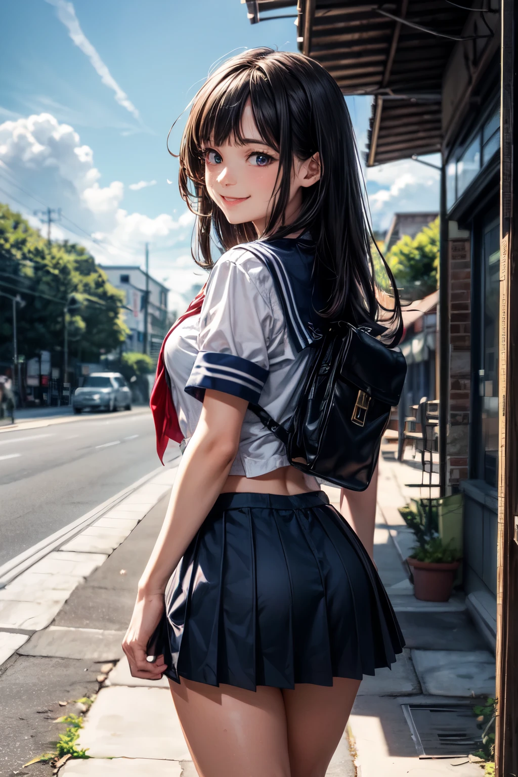 High fidelity, middle School girls, Cute school uniform style, A masterpiece in soft natural light