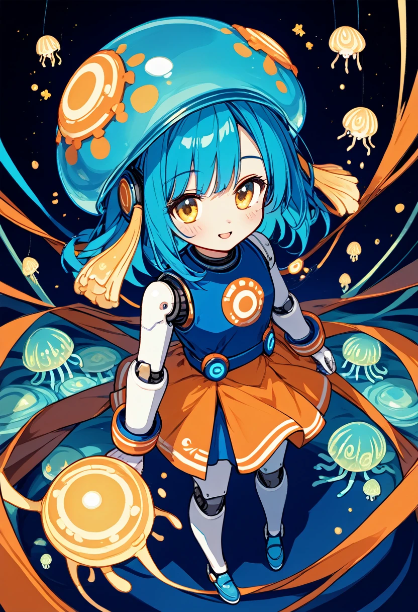 {"prompt":"Create a high-quality, three-view illustration of a cute, jellyfish-inspired robot character for a dental care brand named usmile. The character should embody a soft and charming appeal, with more refined and gentle lines to resonate deeply with young consumers. The color palette should primarily include white, blue, and yellow, enhancing the brand’s identity in innovation and technology. The jellyface robot should feature subtle and high-quality design elements like smooth textures and soft glowing lights, aiming to present a lively and engaging appearance. Keywords: high-quality, jellyfish, robot, refined, gentle, white, blue, yellow, cute, friendly, innovative, technology.","size":"1024x1024"}{"prompt":"Create a high-quality, three-view illustration of a cute, jellyfish-inspired robot character for a dental care brand named usmile. The character should embody a soft and charming appeal, with more refined and gentle lines to resonate deeply with young consumers. The color palette should primarily include white, blue, and yellow, enhancing the brand’s identity in innovation and technology. The jellyfish robot should feature subtle and high-quality design elements like smooth textures and soft glowing lights, aiming to present a lively and engaging appearance. Keywords: high-quality, jellyfish, robot, refined, gentle, white, blue, yellow, cute, friendly, innovative, technology.","size":"1024x1024"}