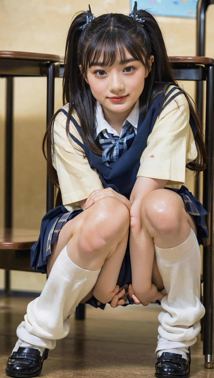 (photorealistic:1.4), best quality, masterpiece, raw 32k photo, (extremely detailed japanese beautiful girl), (extremely detailed eyes:1.2),(baby face), (cute face:1.2), ultra-detailed, ultra high res, amazing, BREAK,sitting,
(school uniform:1.5),detailed school girl, (disneyland:1.3), beautiful detailed girl, bangs, cute face, miniskirt,((thigh))