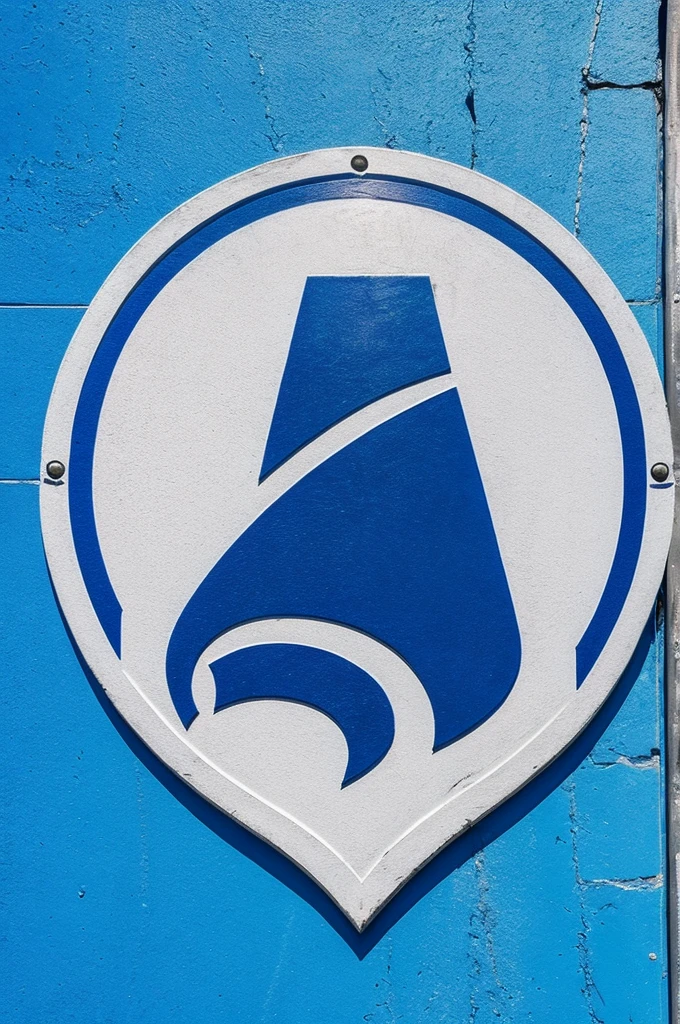 Crea un escudo blanco con azul con un tiburon en el centro