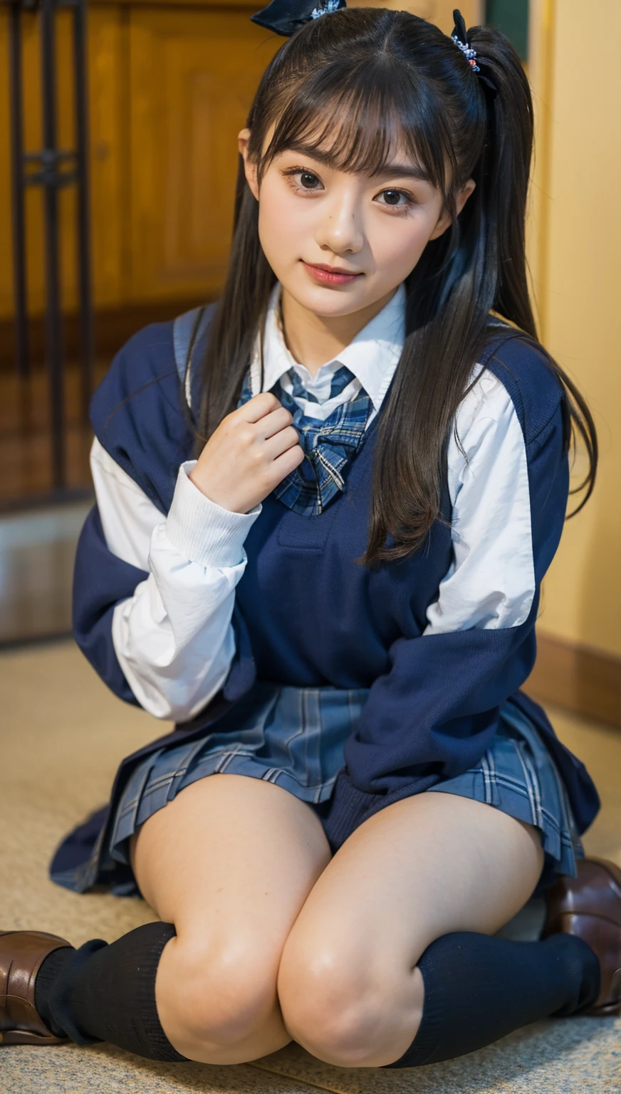 (photorealistic:1.4), best quality, masterpiece, raw 32k photo, (extremely detailed japanese beautiful girl), (extremely detailed eyes:1.2),(baby face), (cute face:1.2), ultra-detailed, ultra high res, amazing, BREAK,sitting,
(school uniform:1.5),detailed school girl, (disneyland:1.3), beautiful detailed girl, bangs, cute face, miniskirt,((thigh))