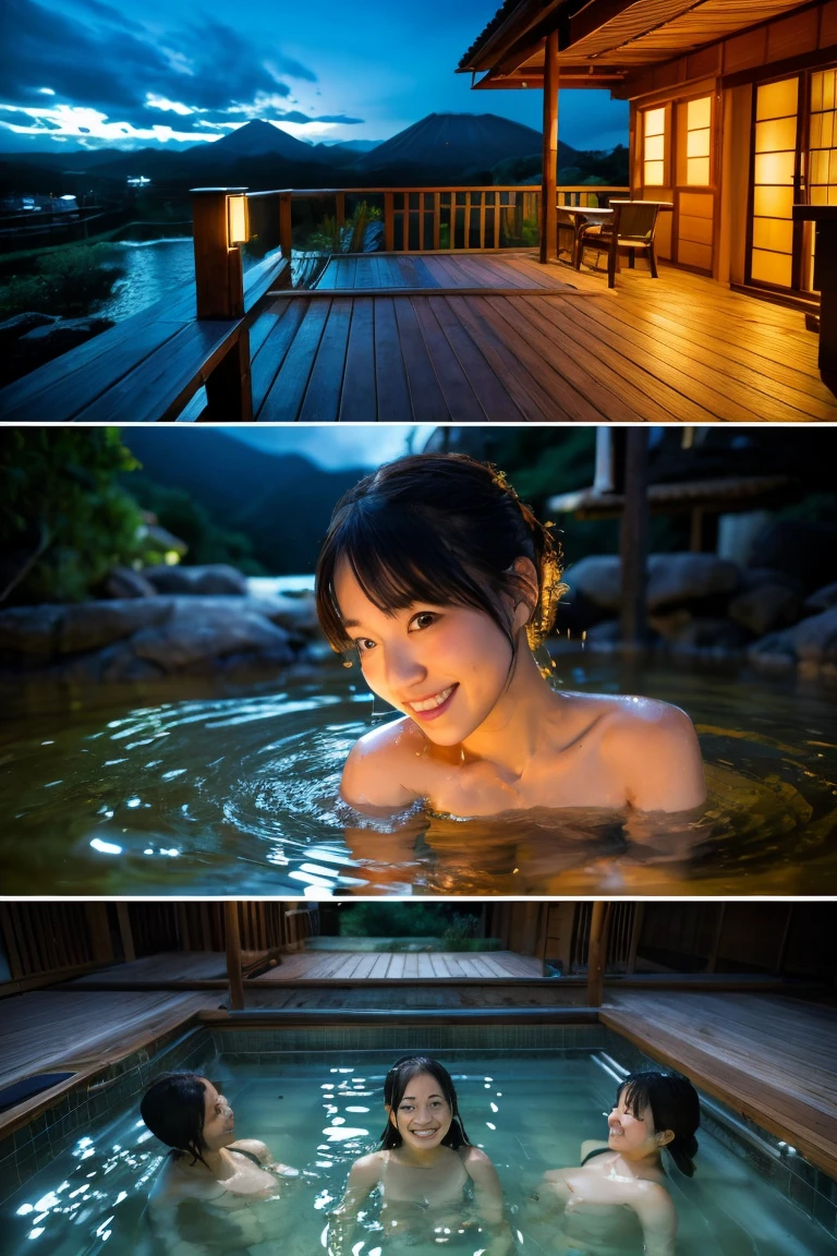 ((Hot springs overlooking the volcano:1.3)), (Tabletop:1.3), (8k, Realistic, RAW Photos, Highest quality: 1.4), Japanese, (One Girl), Beautiful Face, (Realistic face), (Black Hair), Beautiful hairstyle, Realistic eyes, Beautiful attention to detail, (Realistic skin), Beautiful Skin, Charm, 超High resolution, 超Realisticな, Very detailed, Golden Ratio,. (3. Gills:1.5),  (Sony Alpha 1, 50.1 megapixel full-frame CMOS sensor, 8k video recording function), (telescope lens), (Realistic),(8k, 超High resolution, Highest quality, Tabletop:1.2),Super detailed,Beautifully detailed face, Complete Anatomy,(Beautiful attention to detail:1.3),18-year-old, Tabletop, Highest quality,smile, Huge breasts,Very delicate and beautiful,
Very detailed,
Hmph,
Unity,
8k Wallpaper,
wonderful,
In detail,
Super detailed,
High resolution,
Very detailed,
Very detailed目と顔,Wet, Immerse your whole body in water,Bath towel tube top, (Hakone Onsen ,Kusatsu Onsen,Noboribetsu Onsen,Dogo Onsen,Beppu Onsen Village),night,