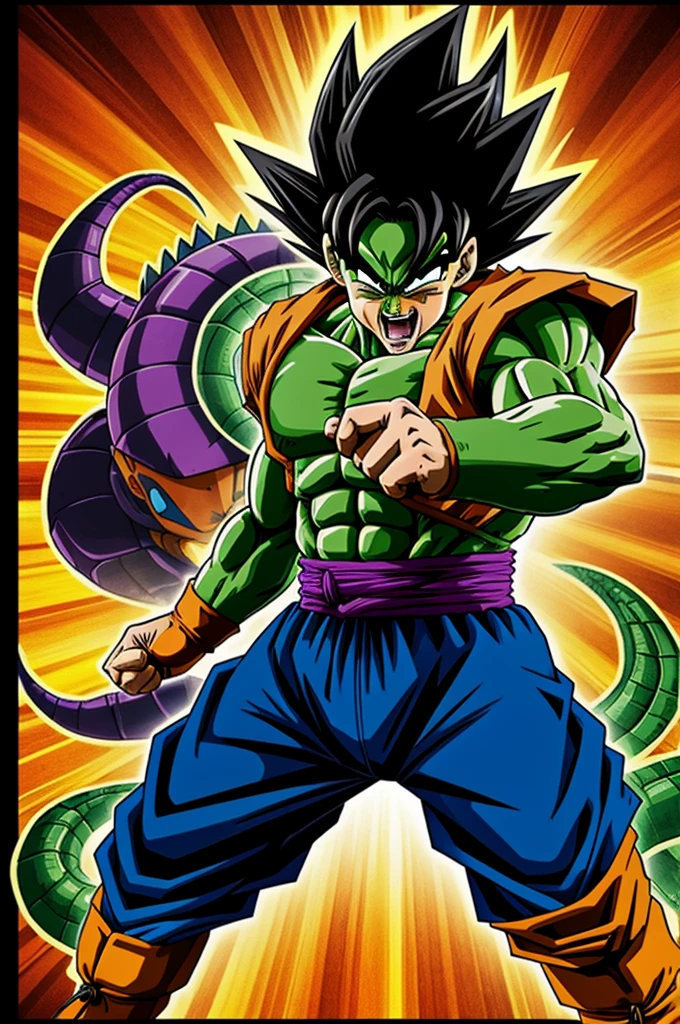 Caricatura dragon ball z personaje cell transformacion 
