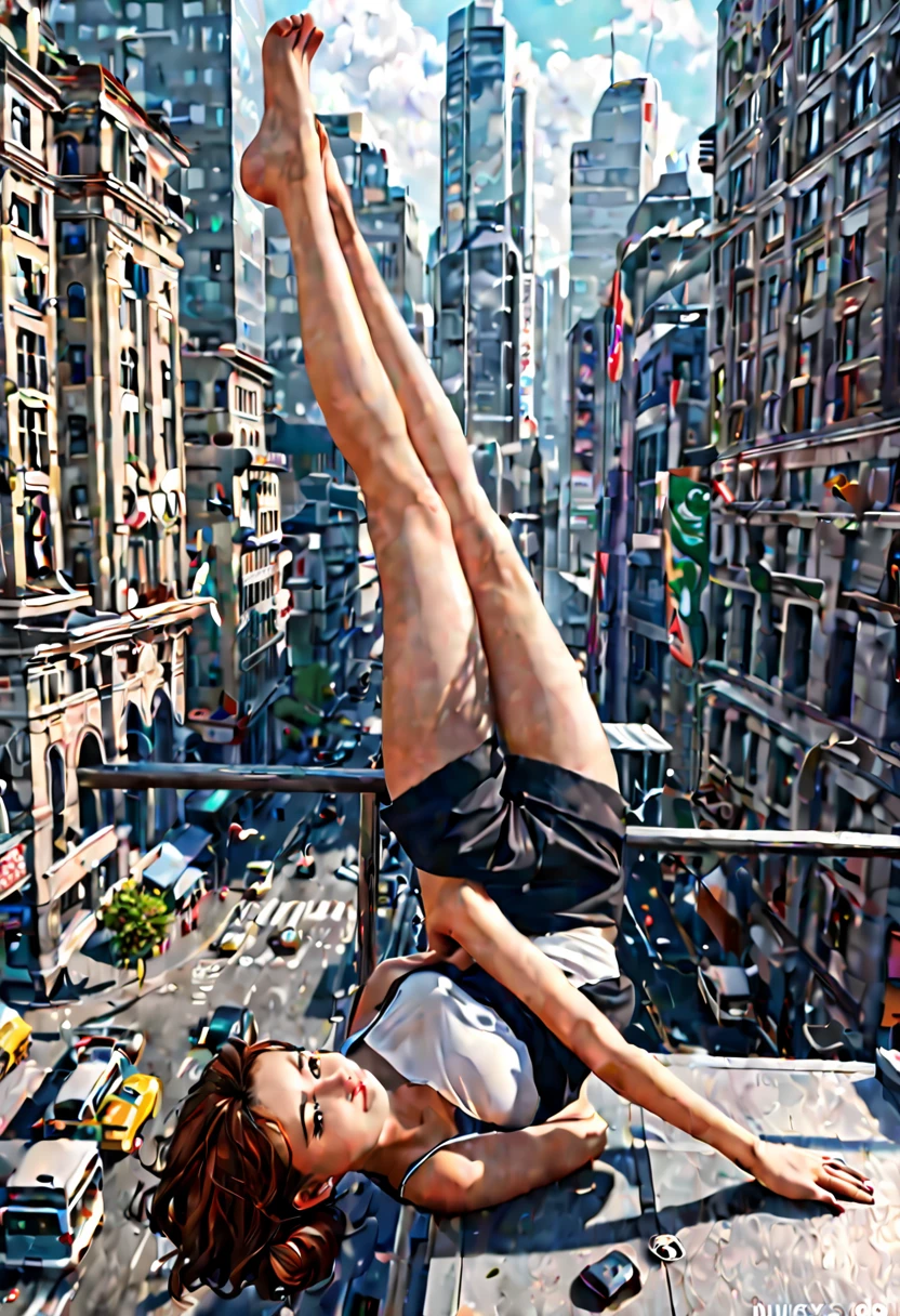 solo,1Girl,cityscape,outdoors,street,,ruanyi0639,hugging own legs,legs up,office lady,office,indoors,best quality,masterpiece,highres,official art,extremely detailed cg unity 8k wallpaper
