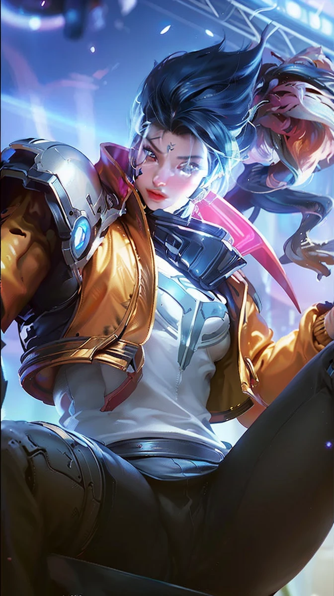 ((Best quality)), ((masterpiece)), (detailed:1.4), 3D, an image of a beautiful cyberpunk female,HDR (High Dynamic Range),Ray Tracing,NVIDIA RTX,Super-Resolution,Unreal 5,Subsurface scattering,PBR Texturing,Post-processing,Anisotropic Filtering,Depth-of-field,Maximum clarity and sharpness,Multi-layered textures,Albedo and Specular maps,Surface shading,Accurate simulation of light-material interaction,Perfect proportions,Octane Render,Two-tone lighting,Wide aperture,Low ISO,White balance,Rule of thirds,8K RAW,