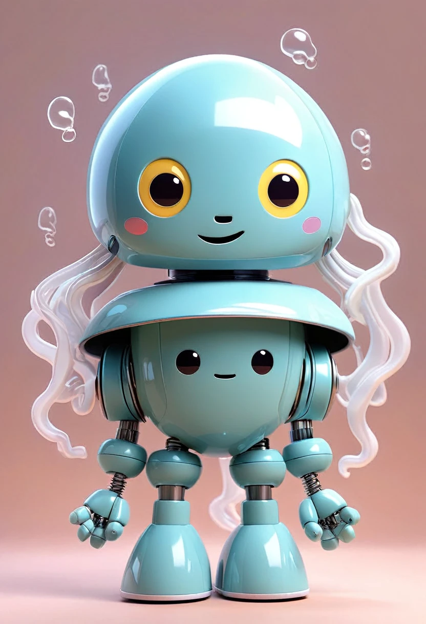 {"prompt":"Create a high-quality, three-view illustration of a cute, jellyfish-inspired robot character for a dental care brand named usmile. The character should embody a soft and charming appeal, with more refined and gentle lines to resonate deeply with young consumers. The color palette should primarily include white, blue, and yellow, enhancing the brand’s identity in innovation and technology. The jellyface robot should feature subtle and high-quality design elements like smooth textures and soft glowing lights, aiming to present a lively and engaging appearance. Keywords: high-quality, jellyfish, robot, refined, gentle, white, blue, yellow, cute, friendly, innovative, technology.","size":"1024x1024"}