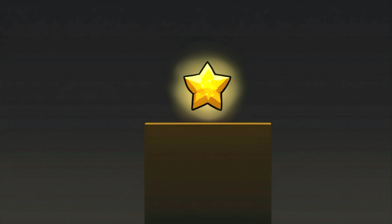 un primer plano de una estrella sobre un pedestal con una luz brillando sobre ella, estrella fugaz en el fondo, activo del icono del juego, article art, estrella fugaz, Nitidez de la estrella, estrellas brillantes, Modular article, Base estelar, dynamic lighting stars, Estrellas brillantes, criaderos de estrellas, estrella fugaz in background, obra maestra, Estrella en el cielo