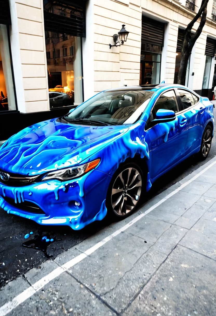 melted blue car CheeseOnTopStyle blue































































