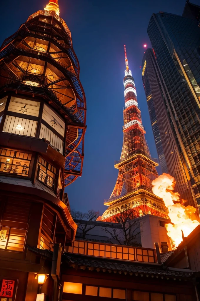 Masa Dragon　Flames destroy Tokyo Tower　Briefs Master