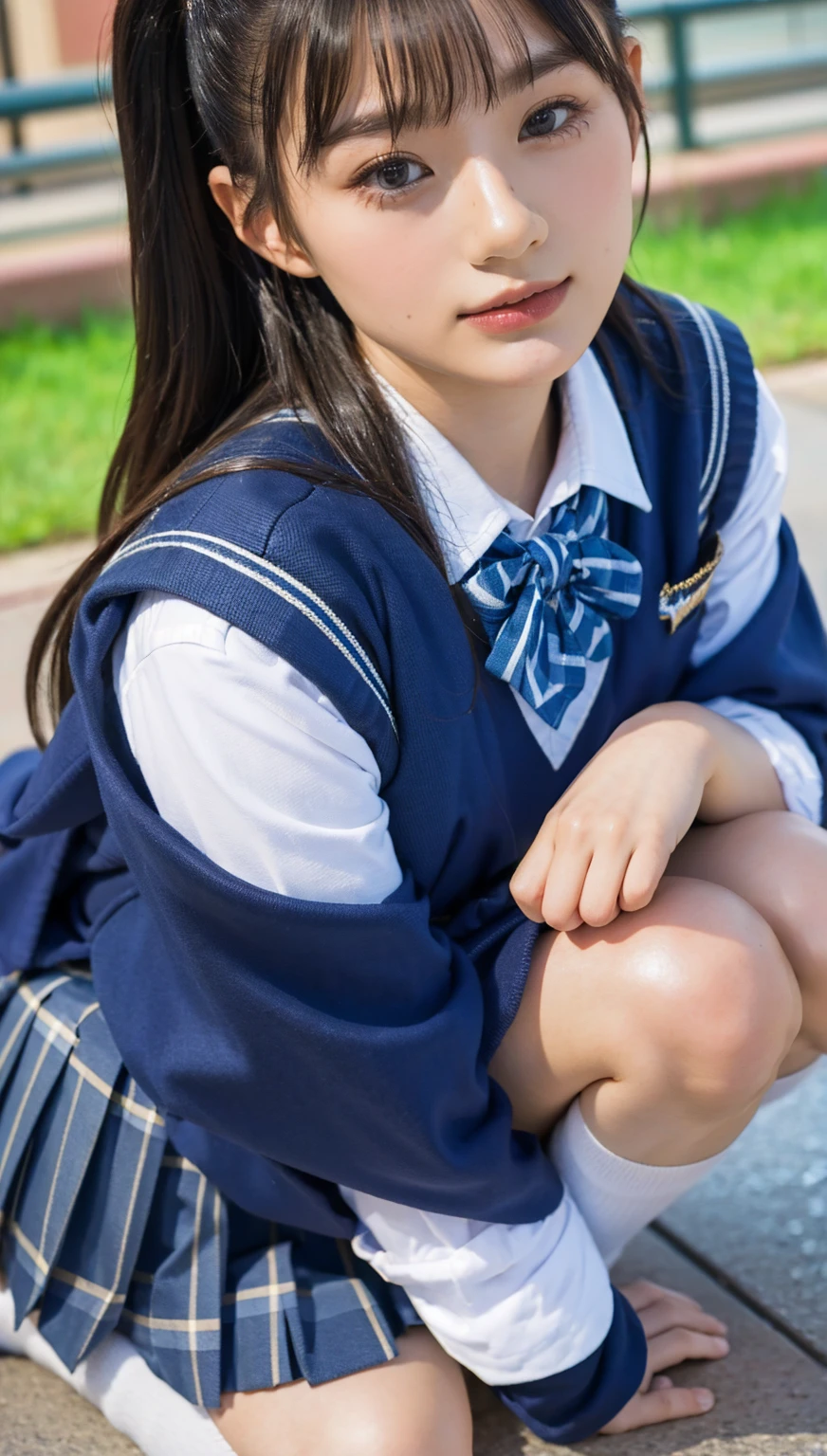 (photorealistic:1.4), best quality, masterpiece, raw 32k photo, (extremely detailed japanese beautiful girl), (extremely detailed eyes:1.2),(baby face), (cute face:1.2), ultra-detailed, ultra high res, amazing, BREAK,sitting,
(school uniform:1.5),detailed school girl, (disneyland:1.3), beautiful detailed girl, bangs, cute face, miniskirt