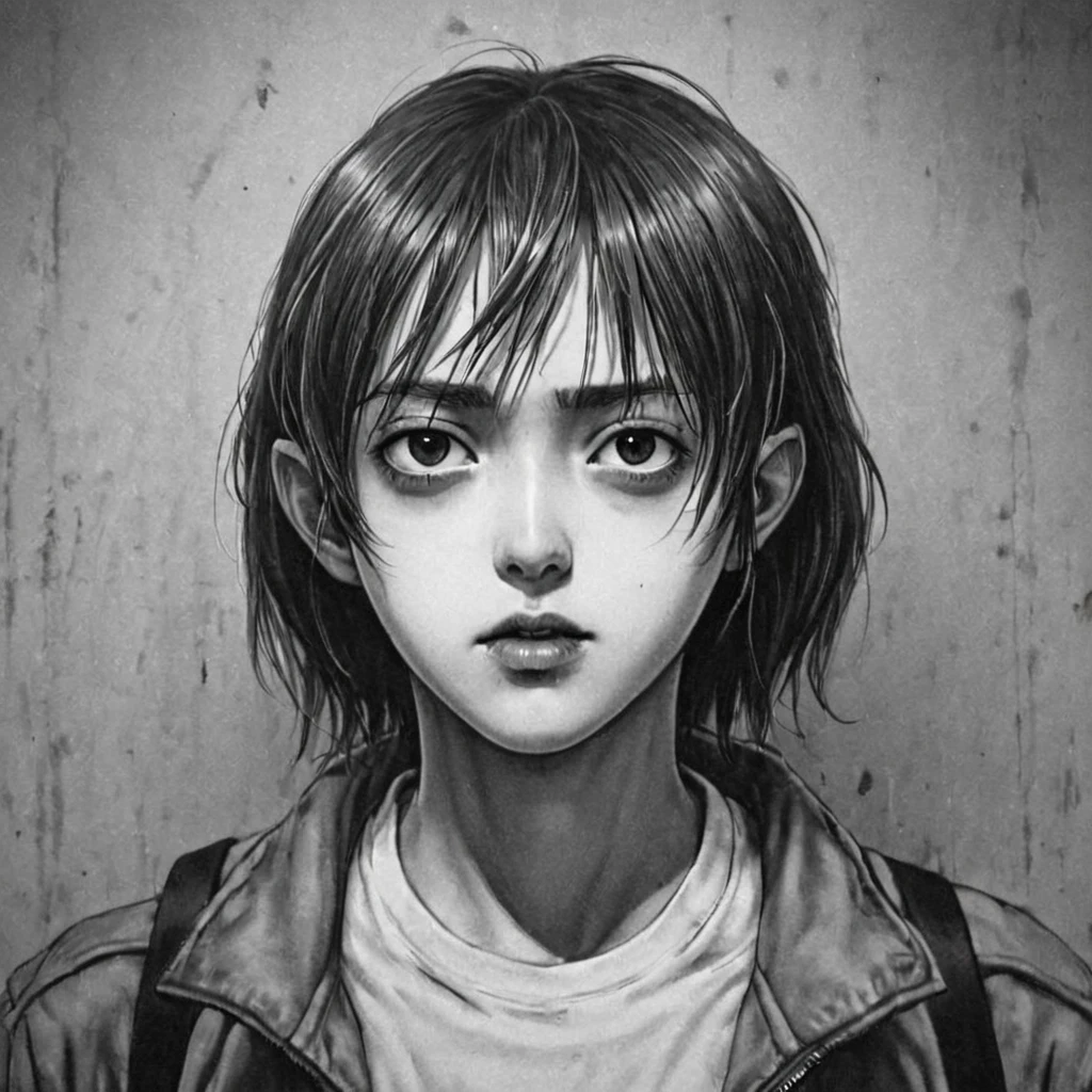 armed man, (anime), bizarre scenario, Junji Ito, Yusuke Murata, black and white, 8k, anime, horror