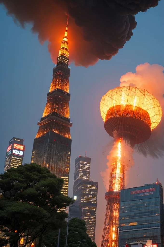 Unidentified Flying Object　Unidentified creature　Unidentified Animals　Big breeding　Massive proliferation　Flames destroy Tokyo Tower