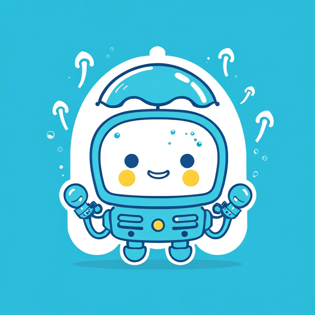 {"prompt":"Create a high-quality, three-view illustration of a cute, jellyfish-inspired robot character for a dental care brand named usmile. The character should embody a soft and charming appeal, with more refined and gentle lines to resonate deeply with young consumers. The color palette should primarily include white, blue, and yellow, enhancing the brand’s identity in innovation and technology. The jellyface robot should feature subtle and high-quality design elements like smooth textures and soft glowing lights, aiming to present a lively and engaging appearance. Keywords: high-quality, jellyfish, robot, refined, gentle, white, blue, yellow, cute, friendly, innovative, technology.","size":"1024x1024"}{"prompt":"Create a high-quality, three-view illustration of a cute, jellyfish-inspired robot character for a dental care brand named usmile. The character should embody a soft and charming appeal, with more refined and gentle lines to resonate deeply with young consumers. The color palette should primarily include white, blue, and yellow, enhancing the brand’s identity in innovation and technology. The jellyfish robot should feature subtle and high-quality design elements like smooth textures and soft glowing lights, aiming to present a lively and engaging appearance. Keywords: high-quality, jellyfish, robot, refined, gentle, white, blue, yellow, cute, friendly, innovative, technology.","size":"1024x1024"}