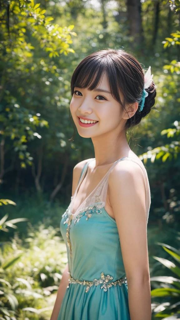 ((Tabletop:1.4, Highest quality)), (Realistic photos:1.4),
((1 Girl)),
(超High resolution:1.2), Very delicate and beautiful, wonderful, Very detailed CG Unity 8k 壁紙, Very detailed, High resolution,
Soft Light, Beautiful detailed girl, Very detailed目と顔, Beautiful and detailed nose, Beautiful and detailed,
(Princess of the fairyland:1.3),
Cinema Lighting, Perfect Anatomy, Slender body, , (Parted bangs),
(the small house in the forest:1.3),
Cowboy Shot, Looking at the audience, smile