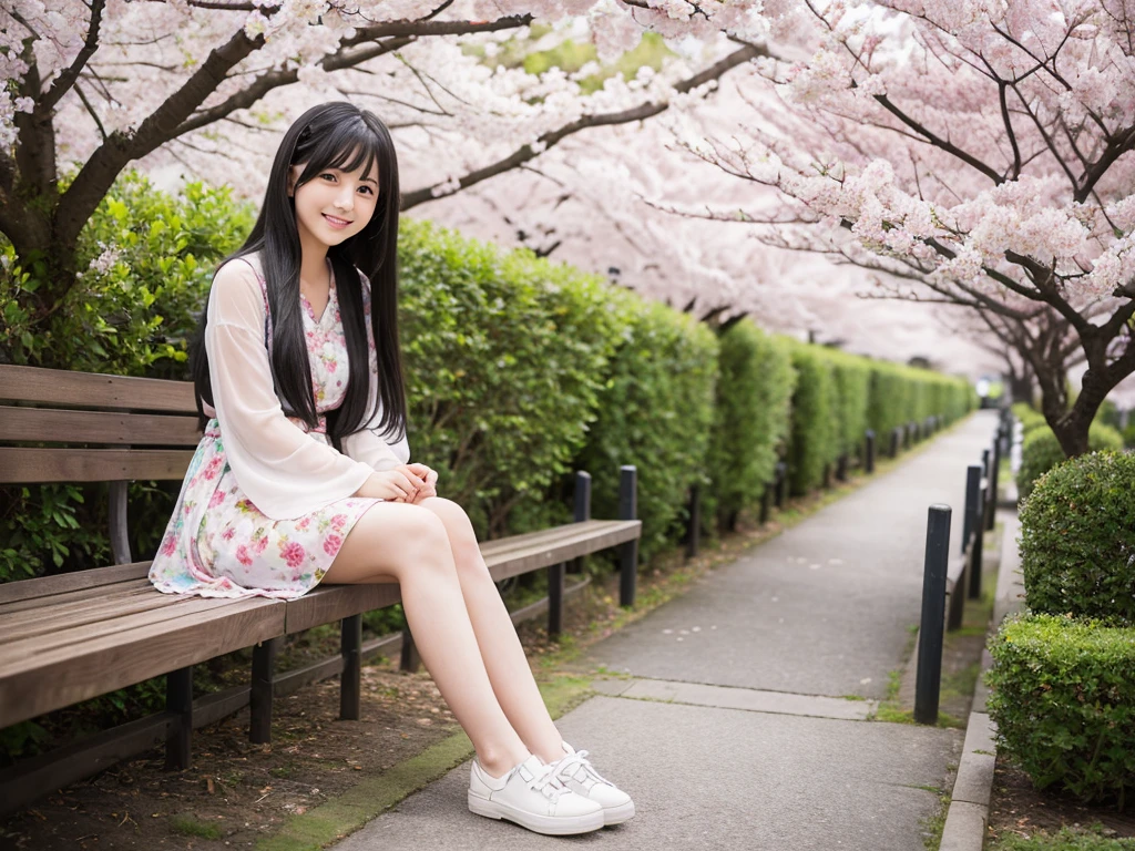 cute girl
long hair
(black hair)
gentle smile
colorful flower garden
girl sitting
clear scenery
Big cherry trees on the left and right
japanese girl
photographed alone