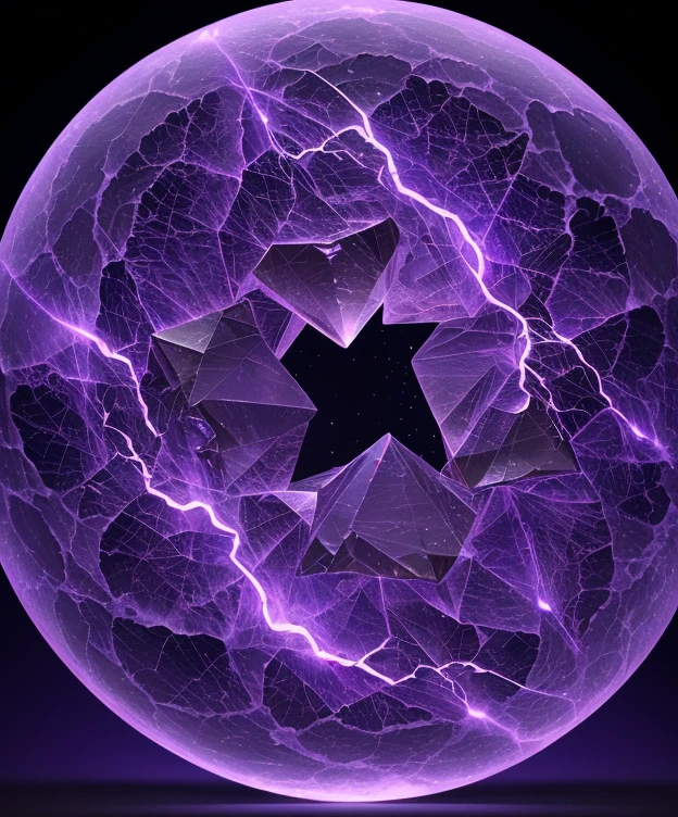 award-winning art, trending on artstation, masterpiece digital art, Fragile crystalline formations of pure Void energy, emitting a faint violet glow.