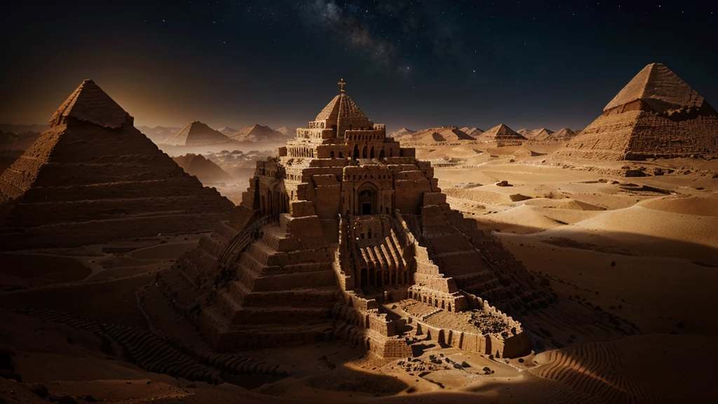 intricate biblical panorama, genesis creation, humanity's fall, abraham's patriarchy, isaac and jacob, joseph in egypt, highly detailed, photorealistic, 8k, dramatic lighting, dramatic colors, cinematic composition, religious, spiritual, epic, masterpiece