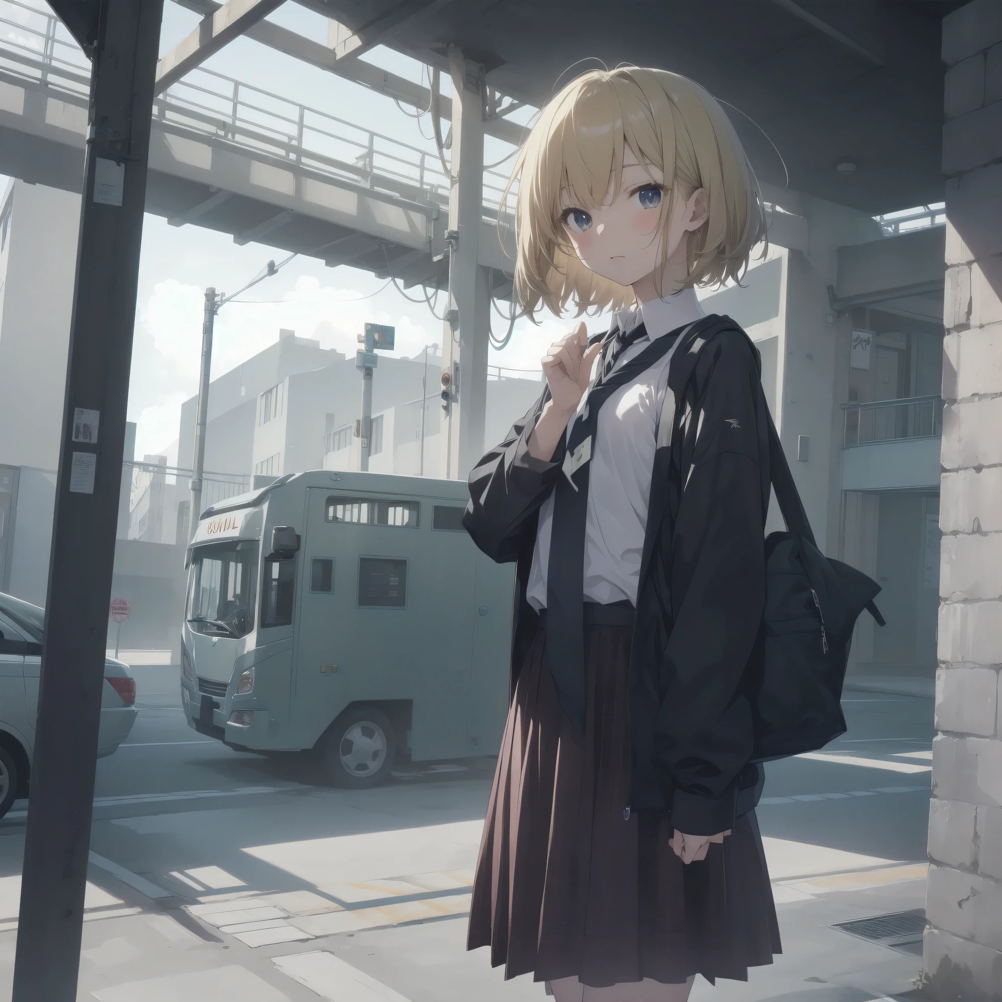 ultra-absurdres-Top quality by artist God, ultra-detailed, high resolution, anime moe artstyle, best anime 8k konachan wallpaper, pixiv contest winner, pool:2810, perfect anatomy,break, 1girl, (Please draw a girl walking sleepily to school alone. )break,(Solo,little female, 13-year-old:1.3),Full limbs, complete fingers,a junior high school student, (very short hair), short cut, flat chest, , small butt, small black eyes, beautiful detailed eyes, well-proportioned iris and pupils, expressive eyes, highres detailed hair, soft expression, salor school_uniform, sailor collar, serahuku, bow, pleated skirt,(Detailed Lighting), (Detailed background), in the School commute route. break,super detailed skin, Best cinematic lighting powered by famous artist, 8k,beauty illustration,photoshop_(medium),very aesthetic,break,((artist:neocoill )), artist:clamp ,artist:carnelian ,artist:kantoku ,

