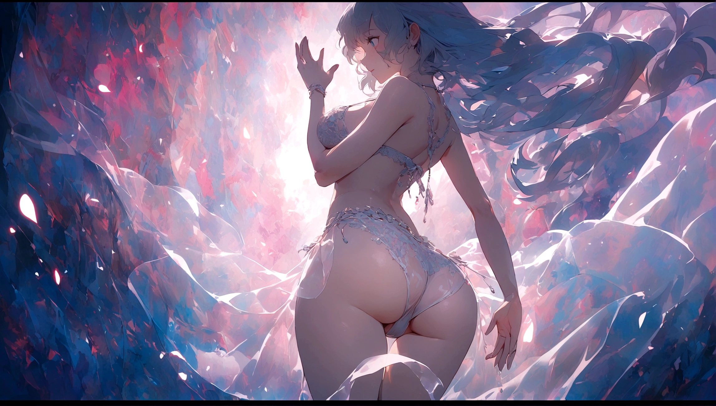 a guy touching the girl ass in bikini