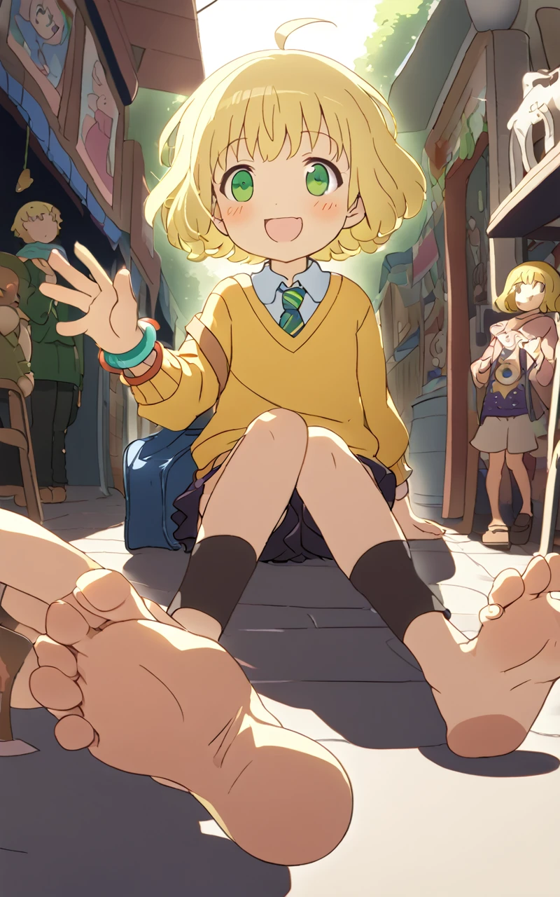 Nudist blonde girl crouching with smartphone、Lots of close elementary school boys pressing their shy faces against each other、surround each other's face、record naked、in group photograph、Group Selfies、rec