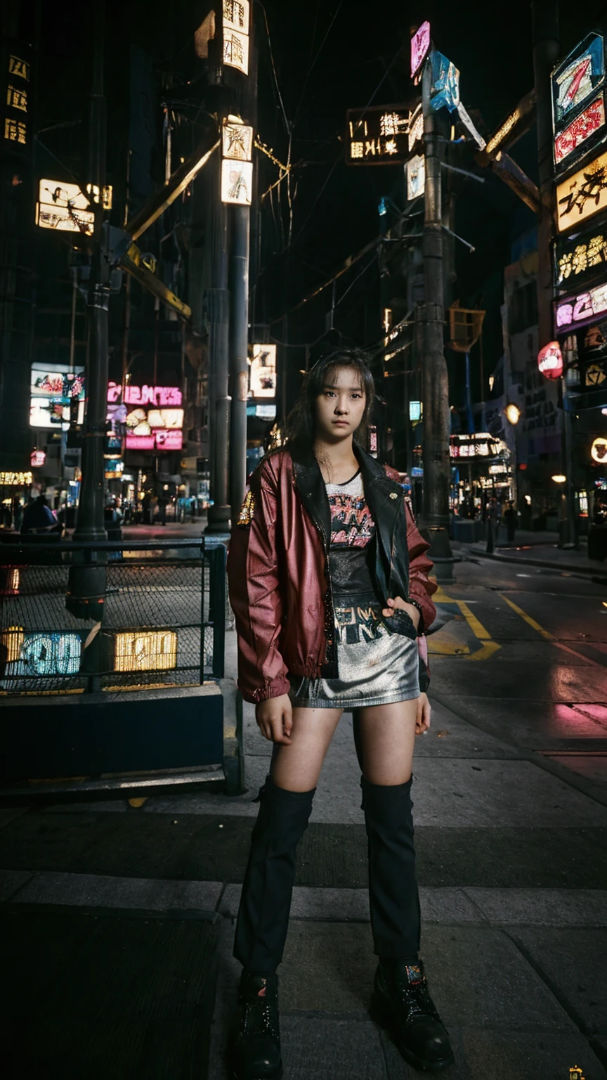 The girl wearing jacket on the street in japan, CyberPunk2077, Zee JKT48