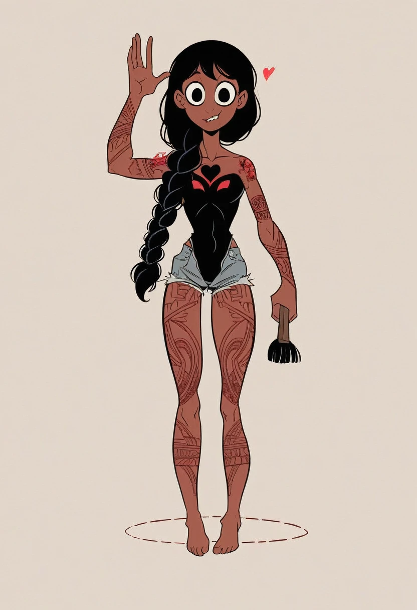 connie maheswaran age 25, ( extremely detailed CG, Mahagony-skinned female with dark Reddish-brown skin, black eyes, and phoenix back tattoo, wearing a full-body open back leotard, mini shorts with stars on the back pockets and a baret holding her black hair tight dragonbraid. strong , well-built, Perfect hourglass physique, amazing skin, strong oblong-shaped face, narrow convex hooked nose. strong, toned, wide heart hips,, biting lips enticingly, catching your eye, waving you closer to her). +( overlooking a coastal city with hands in her pockets,looking over her shoulder ,playful bottom hit) :+(view from behind, hd illustration, extreme long shot, rendered in Unreal Engine 5, hyper-realistic, , 128k, ultra - HD, intricate detail, super - res, webcomic animation, ink art, full-length portrait, wide-body shot, alluring aura and stare , ink art,Black ink,tattoo design outline, Lineart, brush art ,thin line animation, ultra-HD masterpiece, highest quality, highly detailed facial expressions,realistic expression, perfect piece, perfect prompt ,full length, best quality, intricately accurate facial and physical structure, intricately realistic expression and emotion, accurate colored complexion, accurate body anatomy, intricate bodypaint, complex hairstyles, intricate character detail, intricately expressive, intricate color design, complex emotions,) 