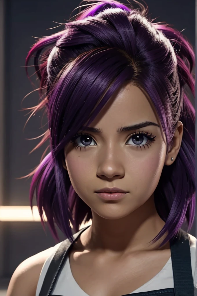 captura de pantalla de bnha de chica morena clara ojos avellanas y cabello negro al lado de shinsou hitoshi