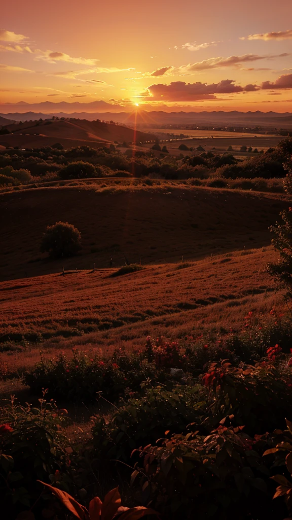 a beautiful image of sunset , red color sky 