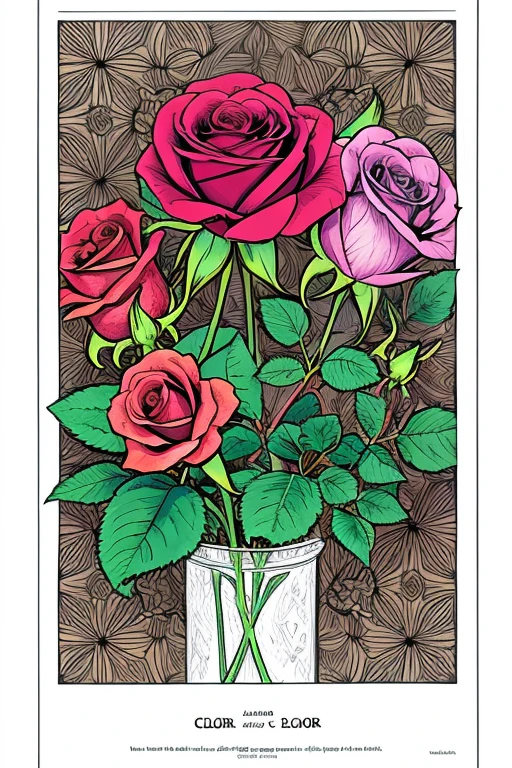 Coloring book,flower,Rose