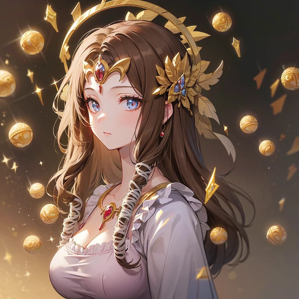 ((Dark brown hair)),Anime art style,masterpiece,(Highest quality), (Super detailed),(Very delicate and beautiful),(alone),((whole body portrait)),whole body,whole body portrait,(Detailed face and eyes),Beautiful eyes like jewels,(A truly gorgeous jeweled ruffled rococo ball gown dress),(((Mature Woman,Queen))),((1 Queen in a beautiful embroidery and jeweled absolutely gorgeous rococo ballgown dress with voluminous full length hoop skirt)),((crinoline)),Absolutely gorgeous highly detailed rococo ball gown dress with ruffled voluminous full length hoop skirt,((Lots of straight hair,Very long straight hair with great volume,Super long straight hair)),(Huge boobs),Cleavage,(Fantasy Castle,Outdoor,Outside the castle),length_gloves,Very gorgeous hair ornament,Sparkling、A very gorgeous jewel-encrusted tiara,((Gorgeous Glitter Jewelry)),whole body portrait