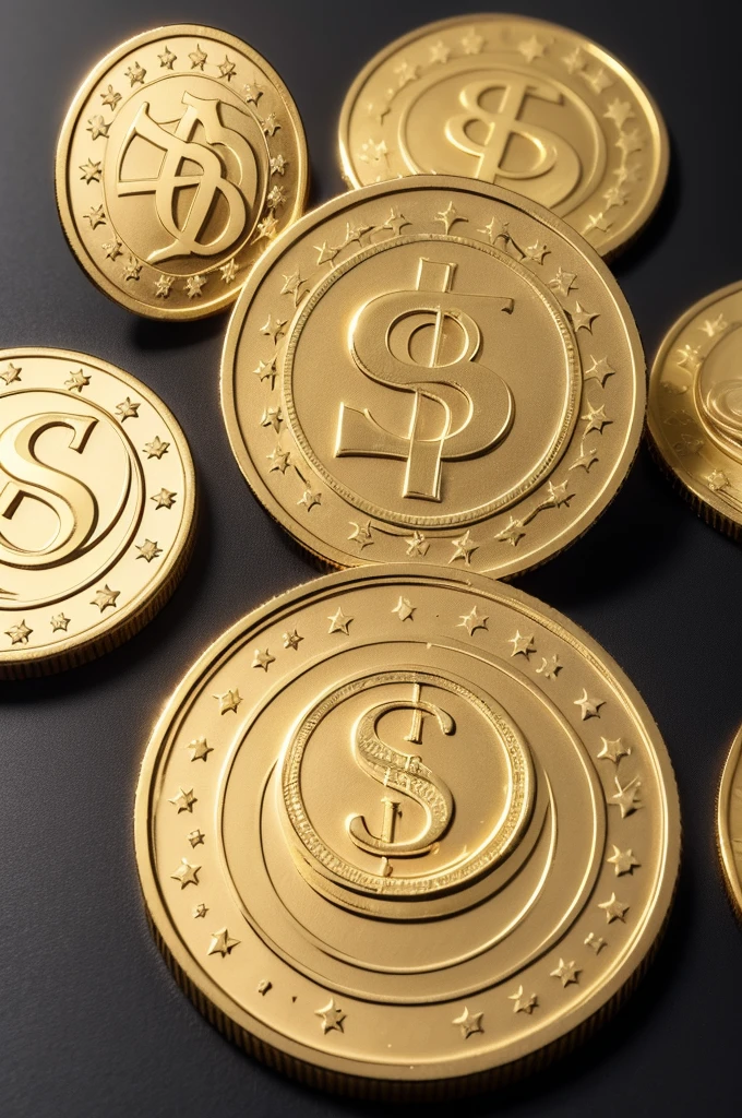 A golden coin with dollar symbol