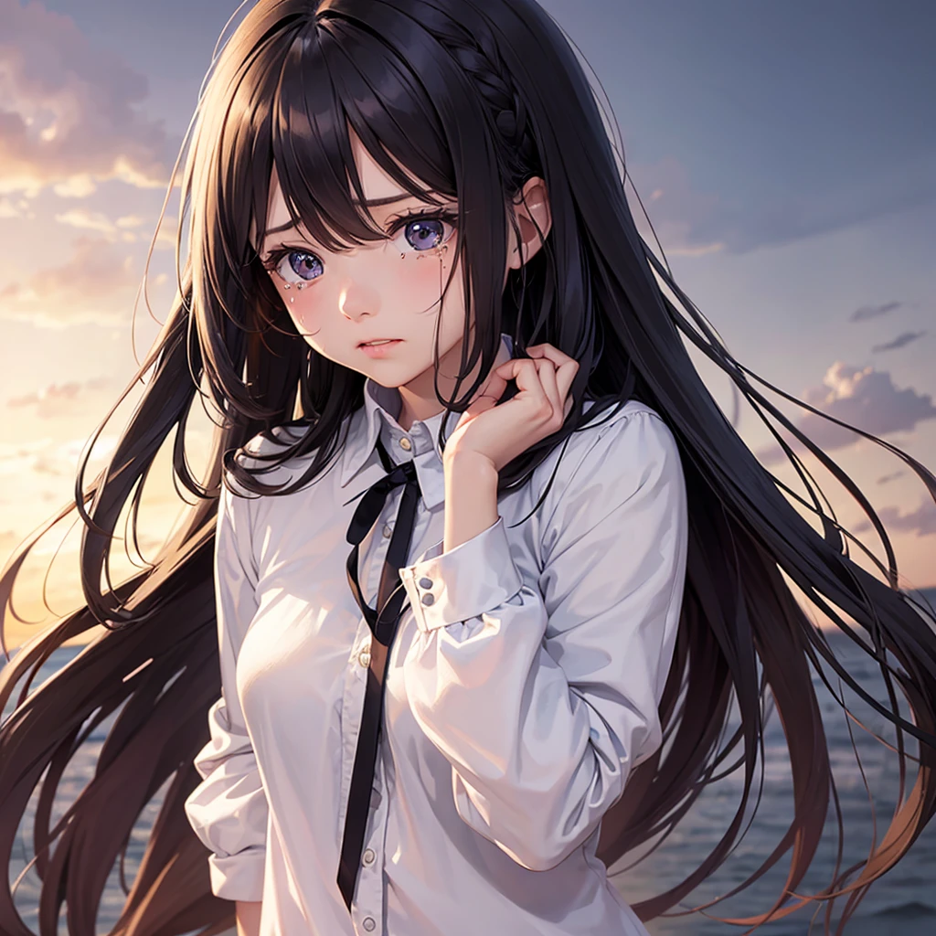 Girlwith with hair crying