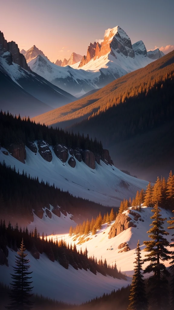 Mountains and wilderness，Sunset