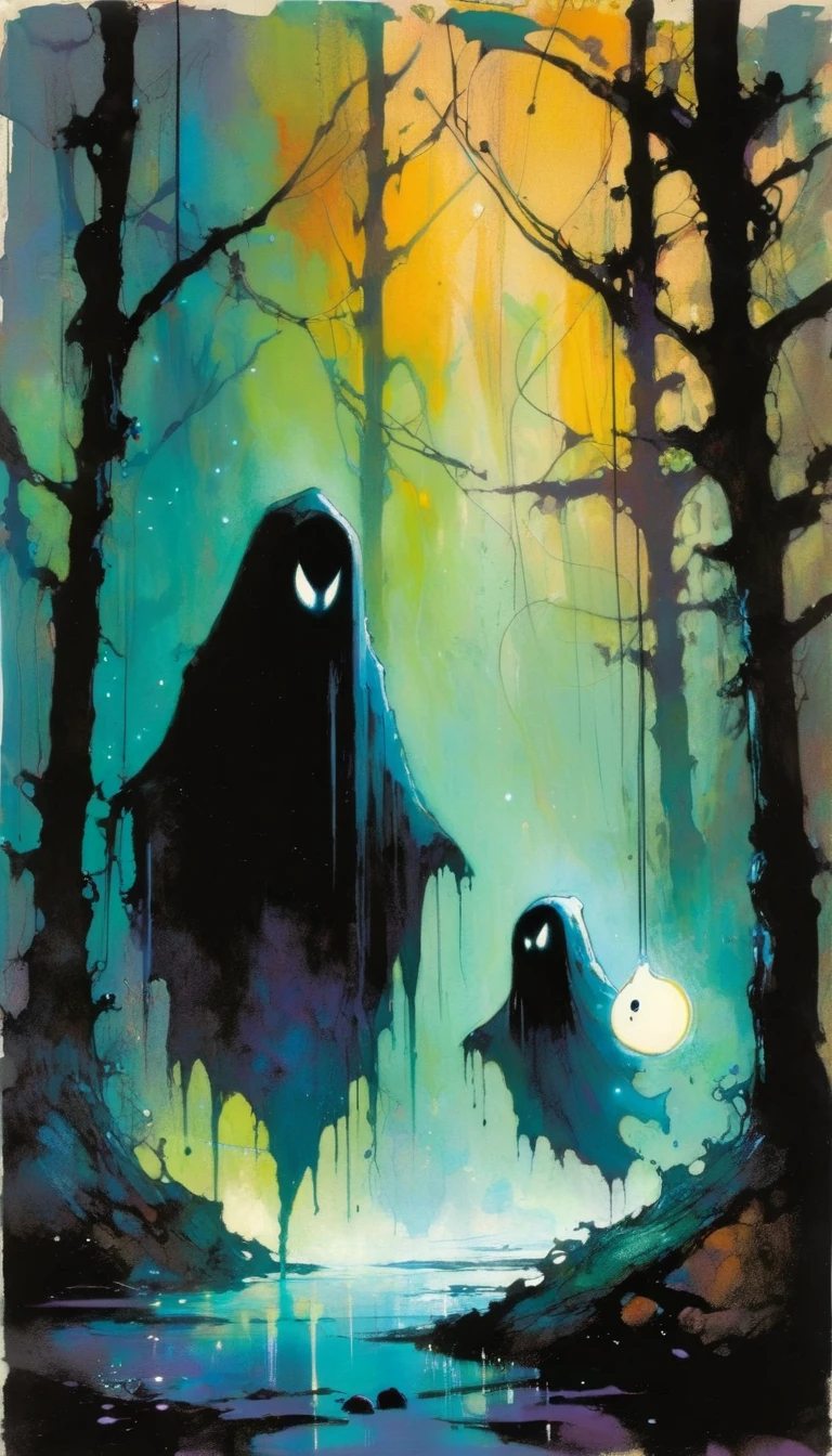 ghost (art inspired in Skottie Young and Bill Sienkiewicz). oil painting)