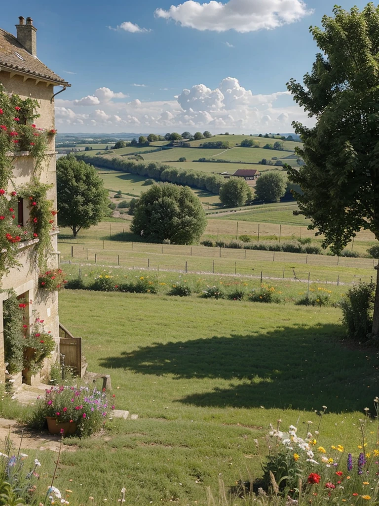 Genere moi un paysage montagneux