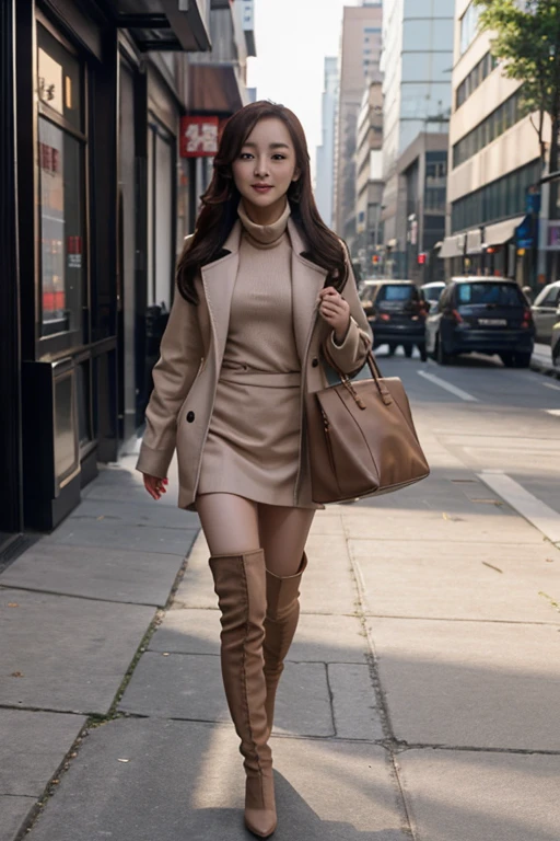 zhao liying walk in thigh high boots and nude walking on streets