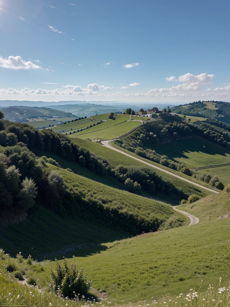 Genere moi un paysage montagneux hyperealiste