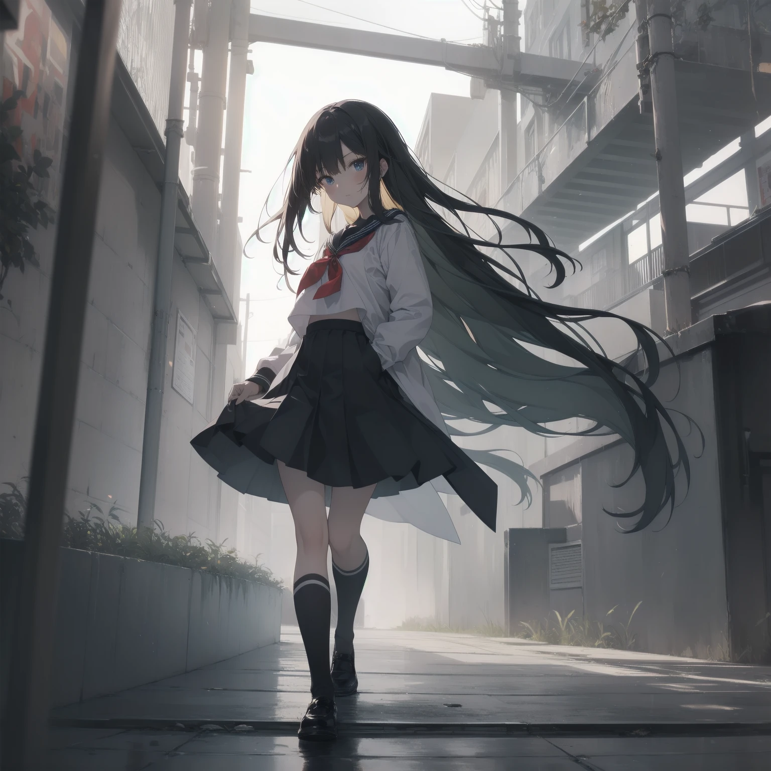 ultra-absurdres-Top quality by artist God, ultra-detailed, high resolution, anime moe artstyle, best anime 8k konachan wallpaper, pixiv contest winner, pool:2810, perfect anatomy,break, 1girl, (Please draw a girl walking sleepily to school alone. )break,(Solo,little female, -yeld:1.Full limbs, complete fingers,a junior hihort hair), short cut, flat chest, , small butt, small black eyes, beautiful detailed eyes, well-proportioned iris and pupils, expressive eyes, highres detailed hair, soft expression, salor school_uniform, sailor collar, serahuku, bow, pleated skirt,(Detailed Lighting), (Detailed background), in the School commute route. break,super detailed skin, Best cinematic lighting powered by famous artist, 8k,beauty illustration,photoshop_(medium),very aesthetic,break,((artist:takafumi )), artist:clamp ,artist:carnelian ,artist:kantoku ,
