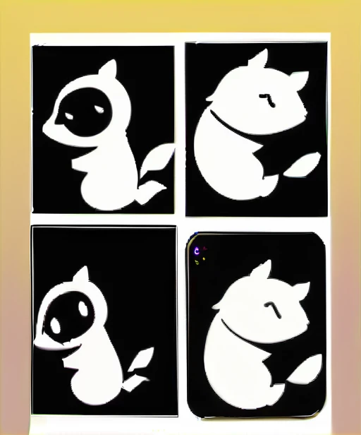 chibi animal, baby white pegasas without clothes, multiple poses, multiple expressions like smile sad delighted, different angles, standing, one tail, simple illustration, white back ground, 12 divided characters, without text, blank space around image